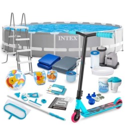 Basen ogrodowy stelażowy 610 x 132 cm zestaw 21w1 INTEX 26756 + hulajnoga GRATIS - INTEX