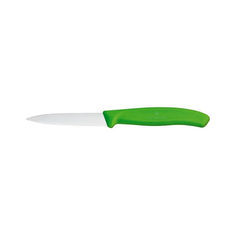 Nóż do jarzyn, ząbkowany, 11 cm, zielony - Victorinox