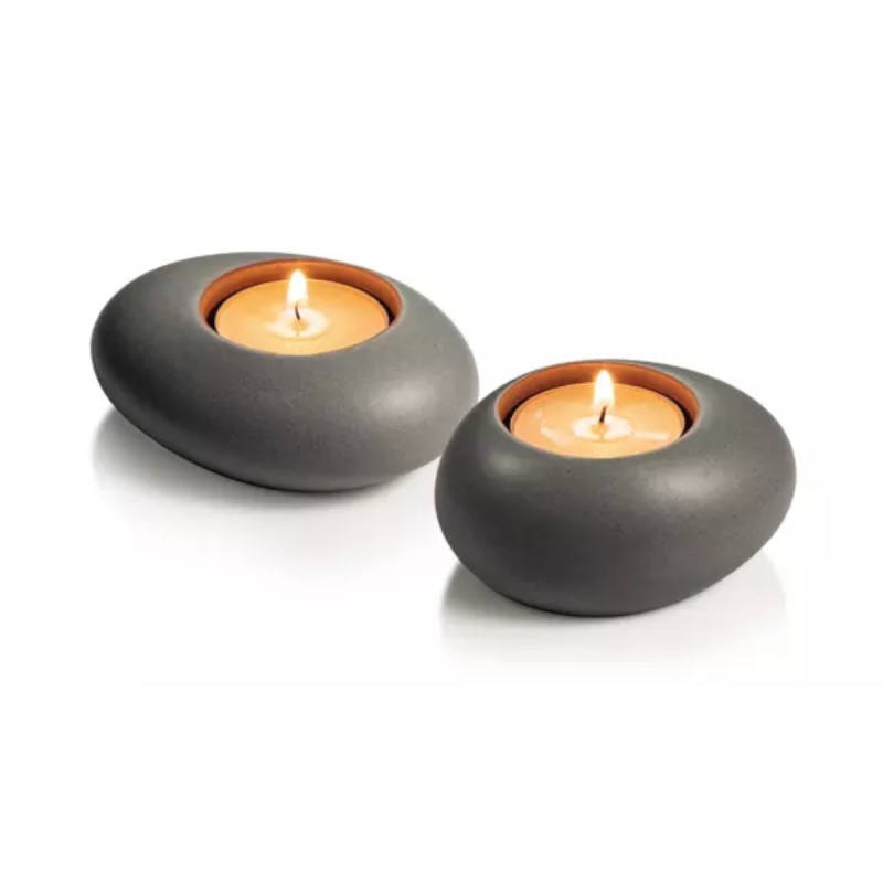 Świecznik na tealight - Tescoma FANCY HOME Stones - 2 szt., szary